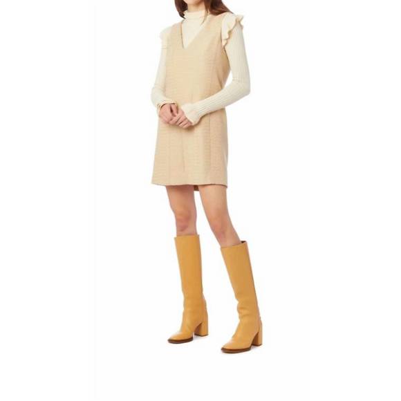 NEW MARIE OLIVER cher metallic tweed dress in ecru/gold - Picture 2 of 3